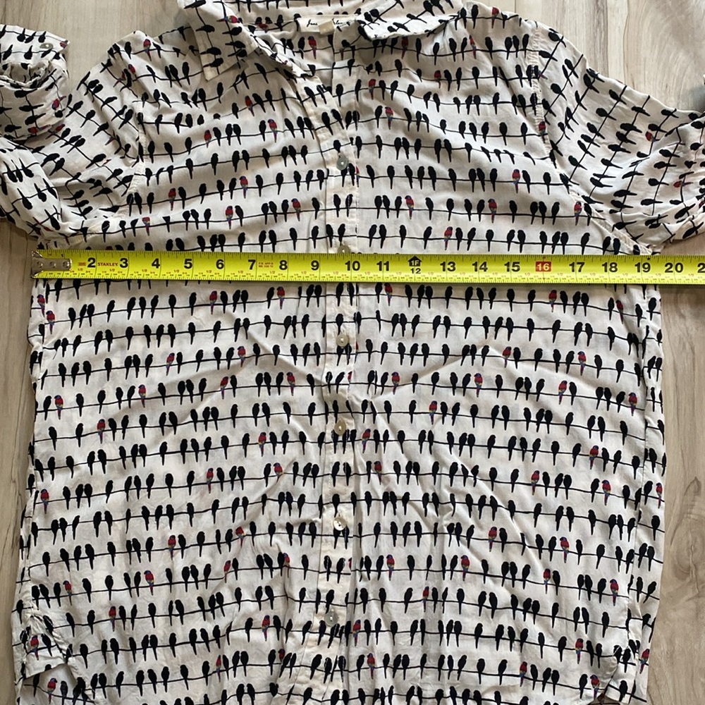 Jane and Delany birds on a wire button down shirt - Picture 5 of 7